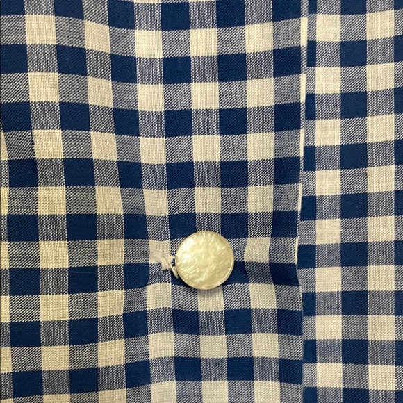 beautiful Blue Gingham Dress with Floral Pocket - Picture 3 of 12